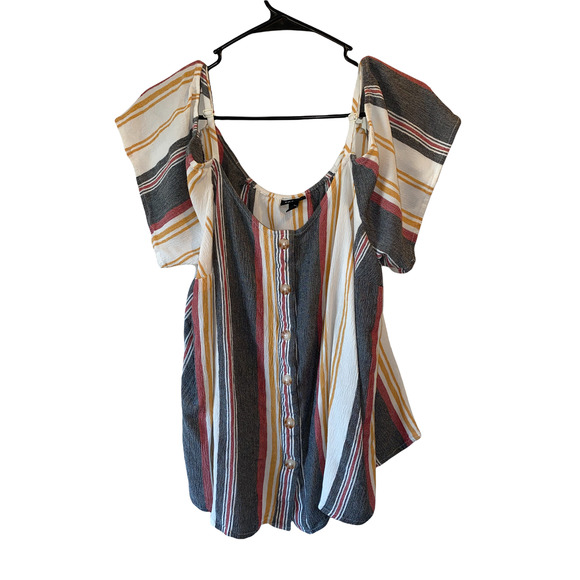TORRID Off shoulder striped size 2 blouse - Picture 5 of 6